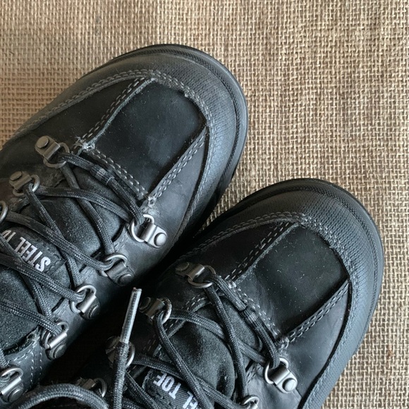 CAT CATAPILLAR Men’s Black Leather Steel Toe Work Boots Men’s 10.5 - Picture 6 of 15